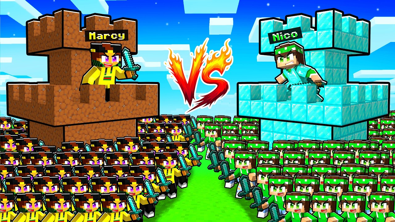 ESERCITO DI DIAMANTE contro ESERCITO DI TERRA su MINECRAFT!