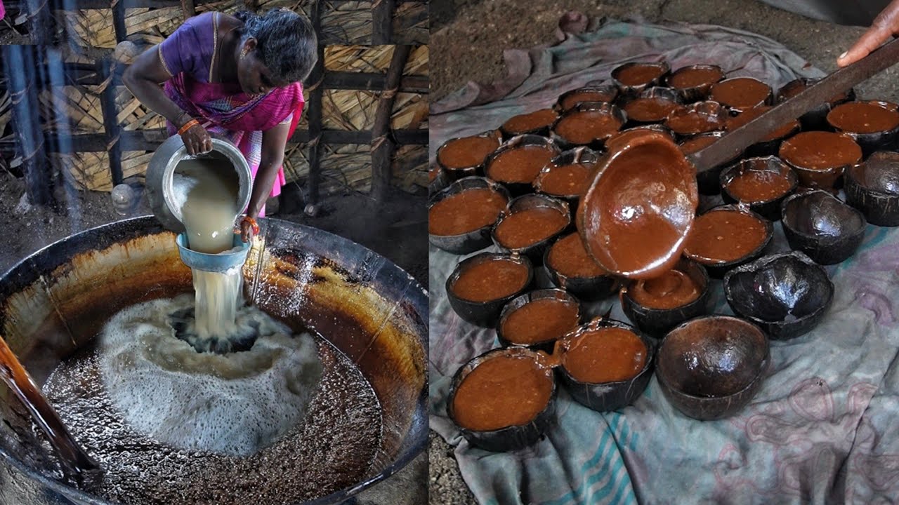 Tamilnadu's Famous Palm Jaggery Making😱😱 ऐसा गुड़ बनते हुए पहले कभी नहीं देखा होगा आपने😳😳