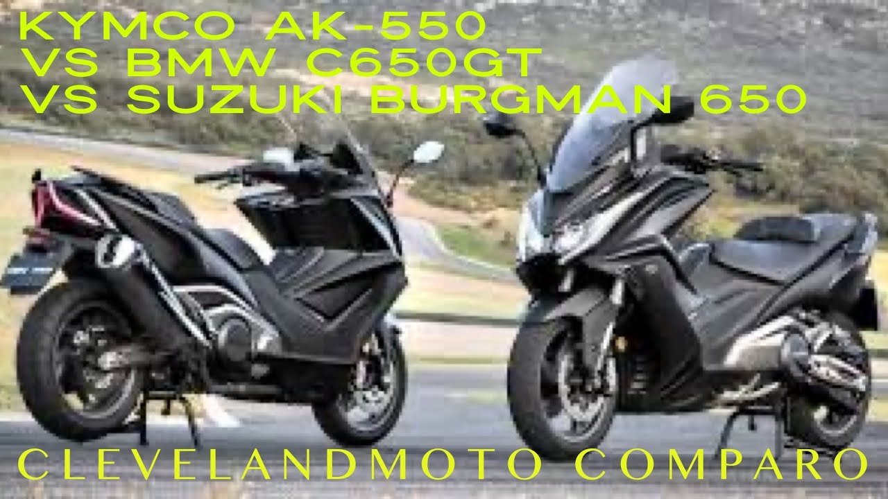 Kymco AK550 против Suzuki Burgman 650 против BMW C650gt. Тройной заезд на скорости более 100 миль...