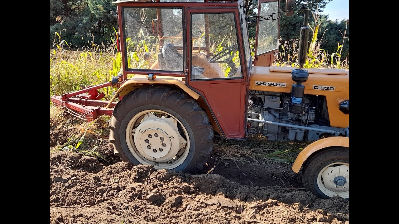 Orka Ursus C 330/Pług Unia Grudziądz 2 skibowy/Dźwięk silnika
