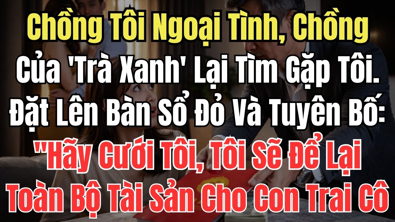 Chồng Tôi Ngoại Tình, Chồng Của 'Trà Xanh' Lại Tìm Gặp Tôi. Đặt Lên Bàn Sổ Đỏ Và Tuyên Bố: 