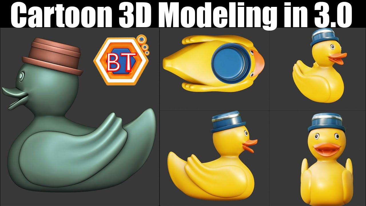 Blender Tutorial - Cartoon Duck Speed Modeling  3.0
