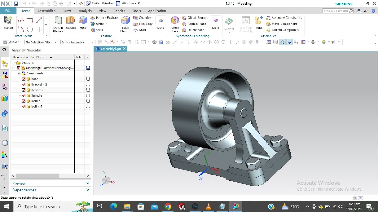 Roller Bracket with Siemens NX