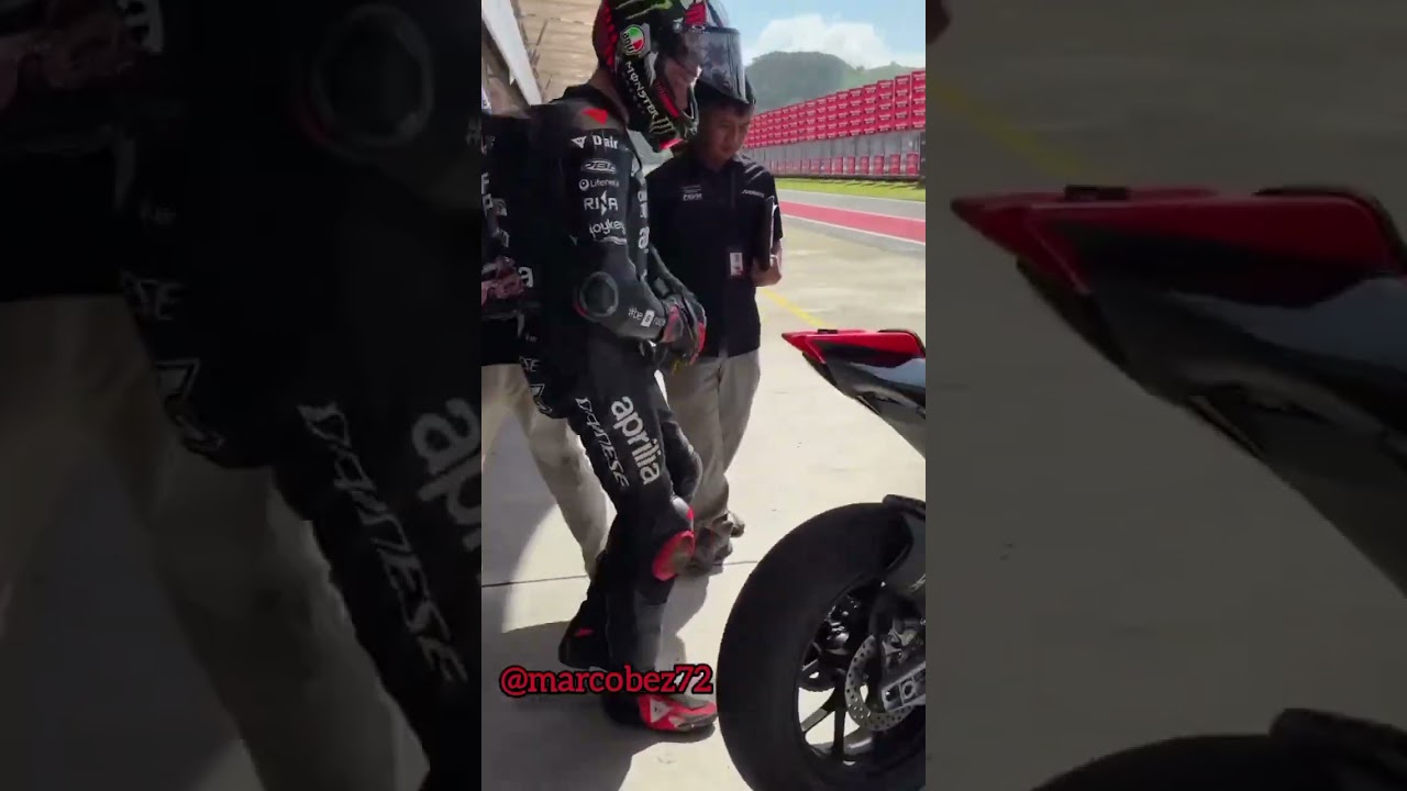 Marco Bezzecchi with Aprilia RSV4 1100 in the 2026 Private Test at Mandalika🇮🇩 