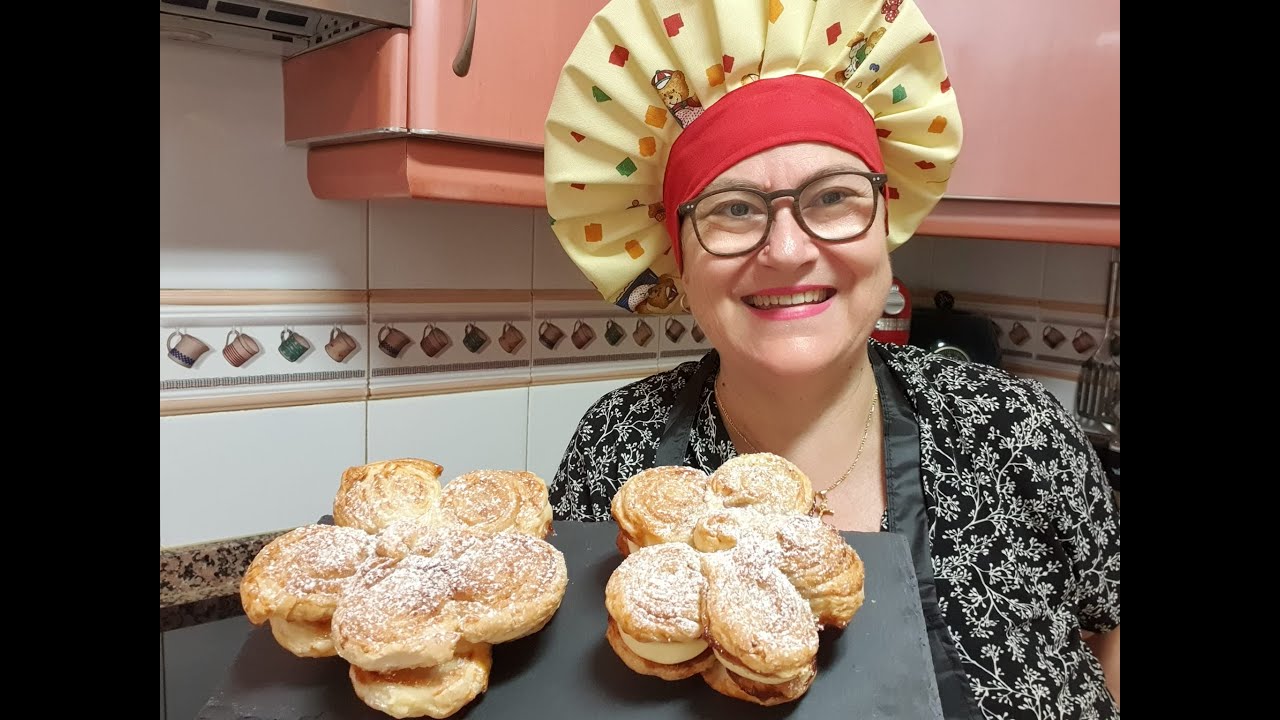Postre de Hojaldre  en Flor 🌼 Fácil