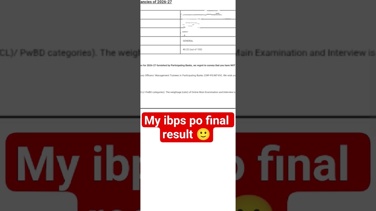 My ibps po final result # ibps po final result # ibps po # rrb clerk mains # ibps clerk result