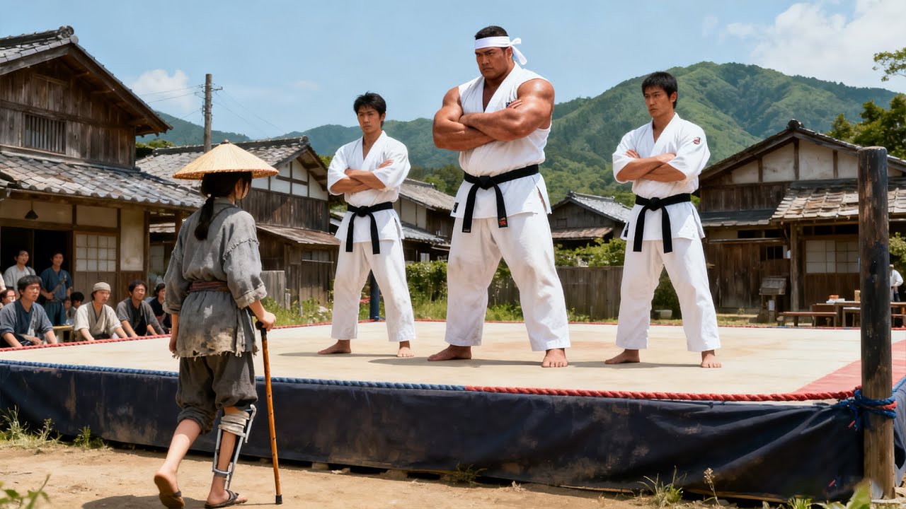 擂臺霸主狂妄自大，不料被跛腳少女一腳秒殺！#kungfu #功夫