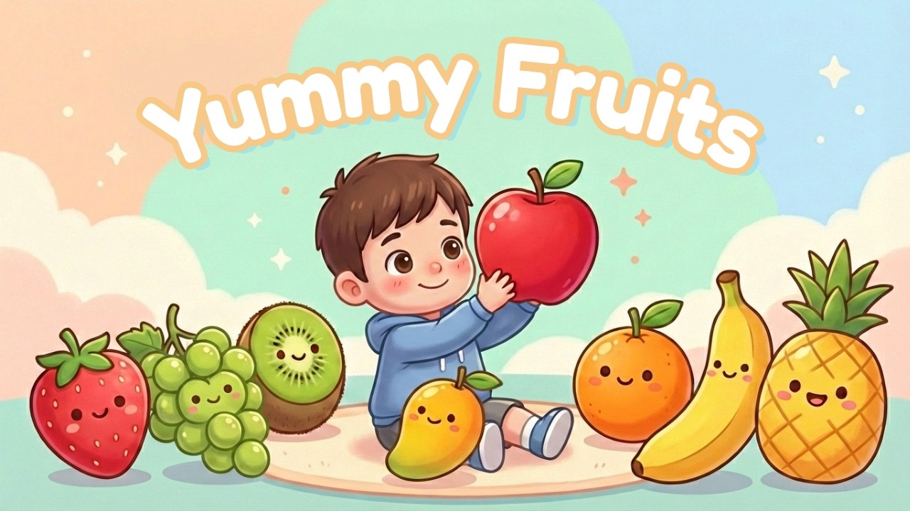 Fruits Song for Kids 🍎🍌🍊 | Eat the Rainbow | Learn Colors & Healthy Eating