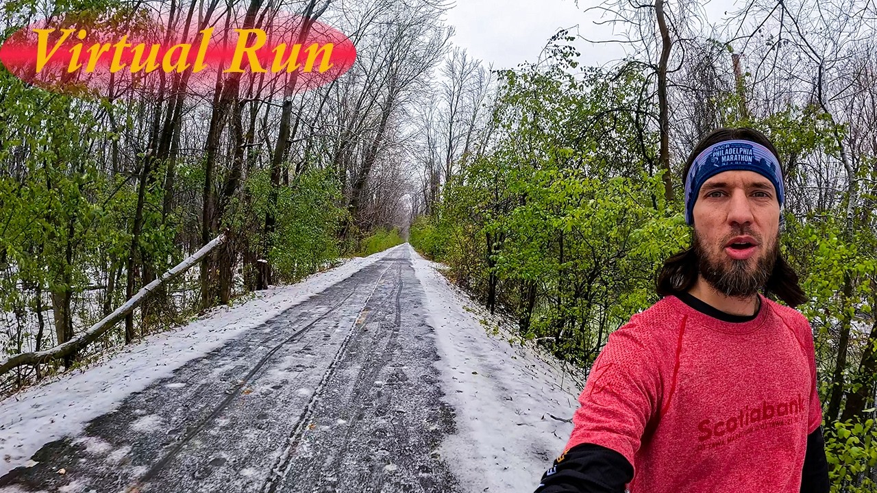Virtual Run - Video for Treadmill - The 1st Snow is already here!