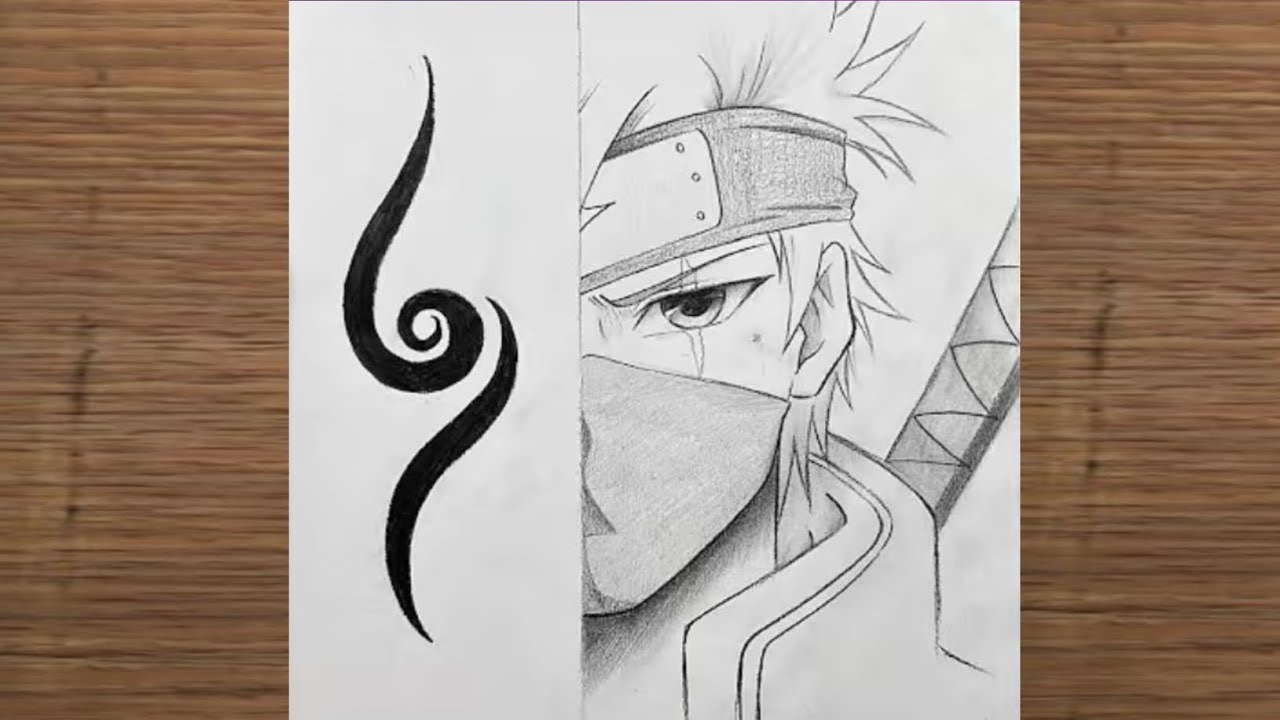 Kakashi Hatake Perfect Line Art Drawing | Naruto Anime Clean Outline | Full Step by Step Process