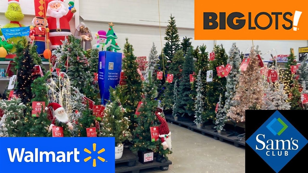 SAM'S CLUB WALMART BIG LOTS CHRISTMAS DECORATIONS TREES SHOP WITH ME SHOPPING STORE WALK THROUGH