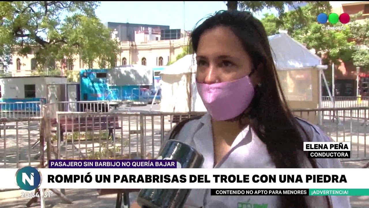 SUBI&Oacute; AL TROLEBUS SIN BARBIJO, LO HICIERON BAJAR Y APEDRE&Oacute; EL PARABRISAS