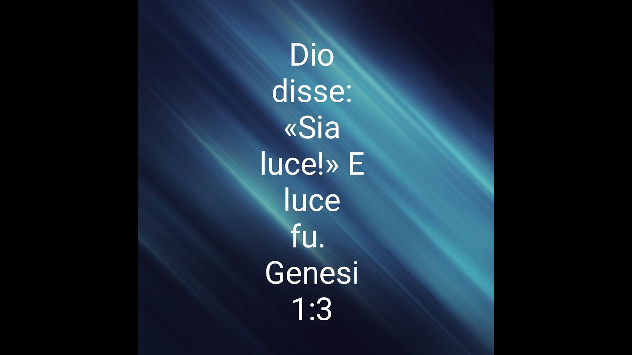 DIO DISSE SIA LUCE ! pastore Giuseppe Di Iorio 100226 Genesi 1:1-5
