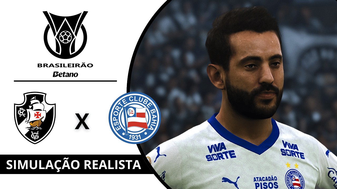 Vasco vs Bahia | Brasileirão 2026 | Rodada 3 | Simulação Realista PES21