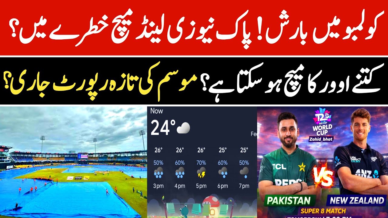 Chances of Rain Increase in Pakistan New Zealand Match in T20 World Cup 2026 | Latest Weather Update