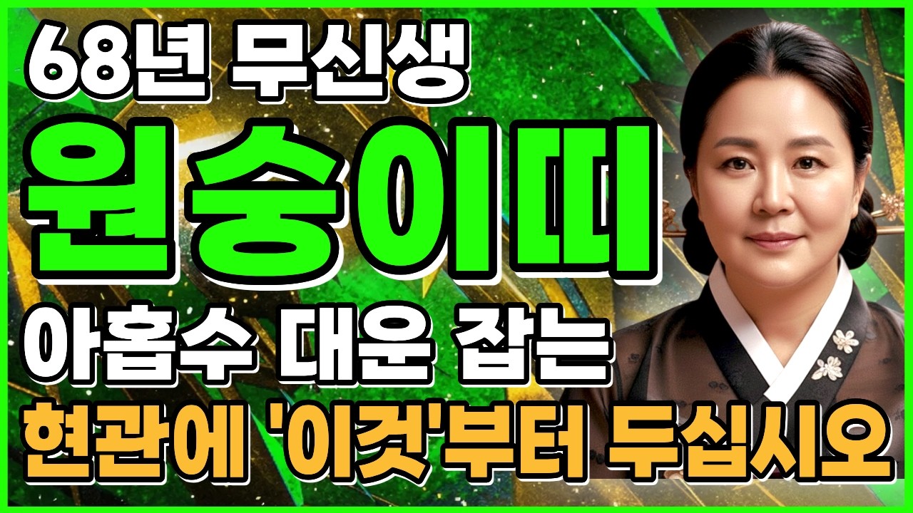 68년 원숭이띠 59세 아홉수에 천문이 열렸습니다! 안 팔리던 집, 땅 임자 나타나고 평생 쓸 노후자금 한꺼번에 들어옵니다 [천기누설]