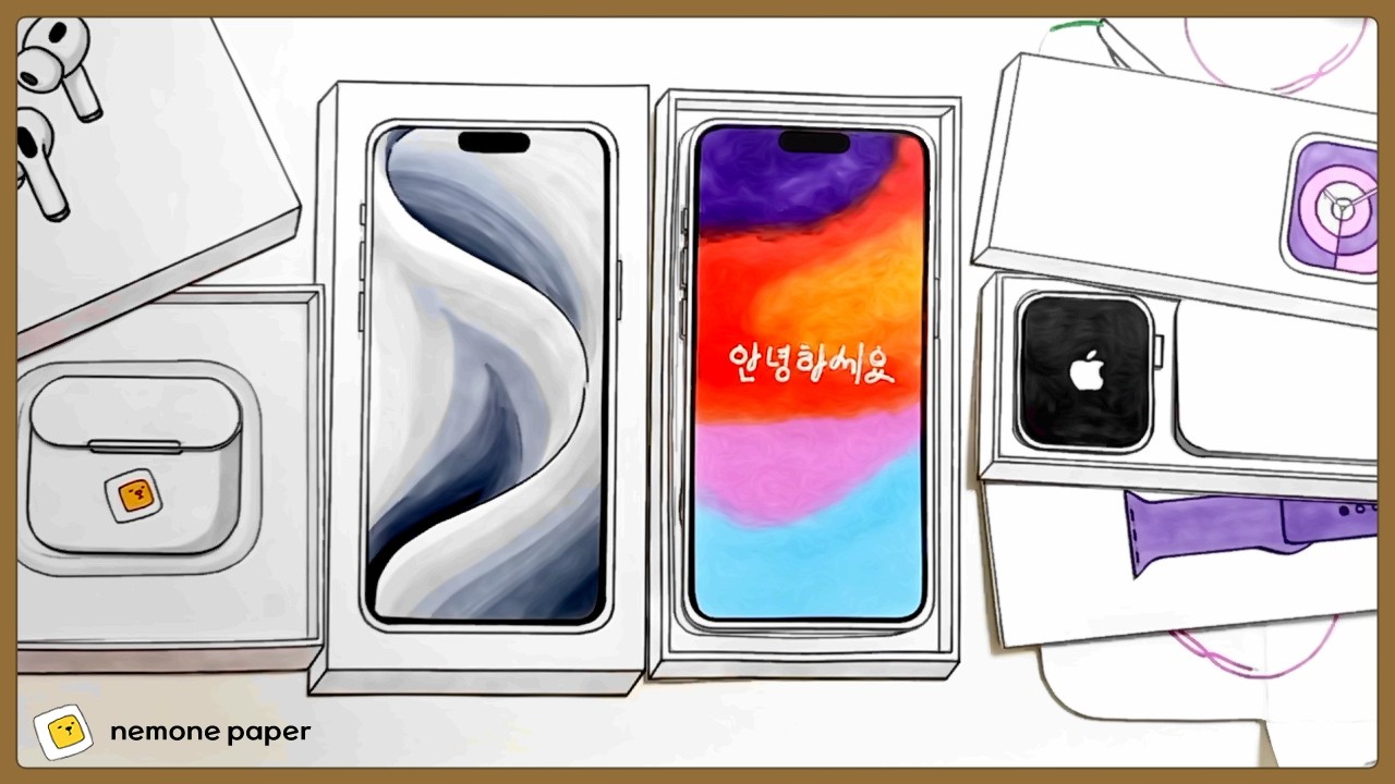 [💸paperdiy💸] Apple unboxing ASMR iphone watch Air pods  종이놀이 아이폰, 애플워치, 에어팟 언박싱