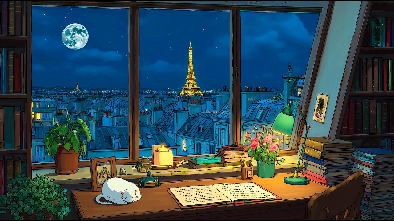 1940's Great Vintage Jazz Classic | Peaceful Paris Night with Old Radio Playing by Moonlight