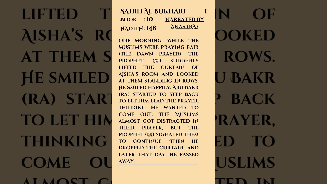 Sahih Al Bukhari - Book: 10 | Hadith: 148