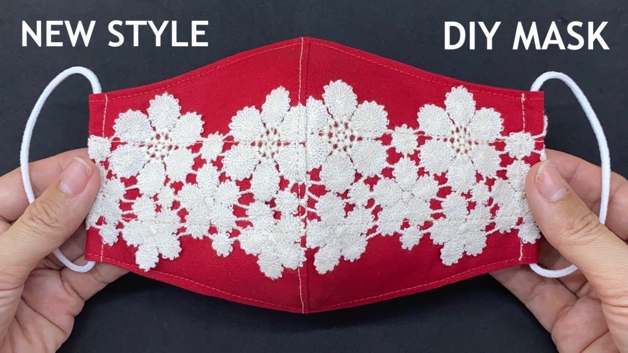 New Style!! Diy Breathable Face Mask Easy Pattern From Dish Sewing Tutorial | Beautiful Lace Mask |