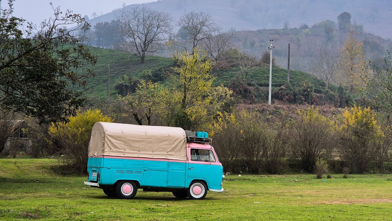 ☕️🌧️ Rainy Forest Van Camping – No Talking