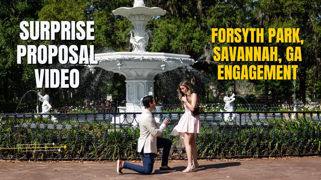 Forsyth Park Surprise Engagement | A Proposal in the park | Savannah Proposal Videography