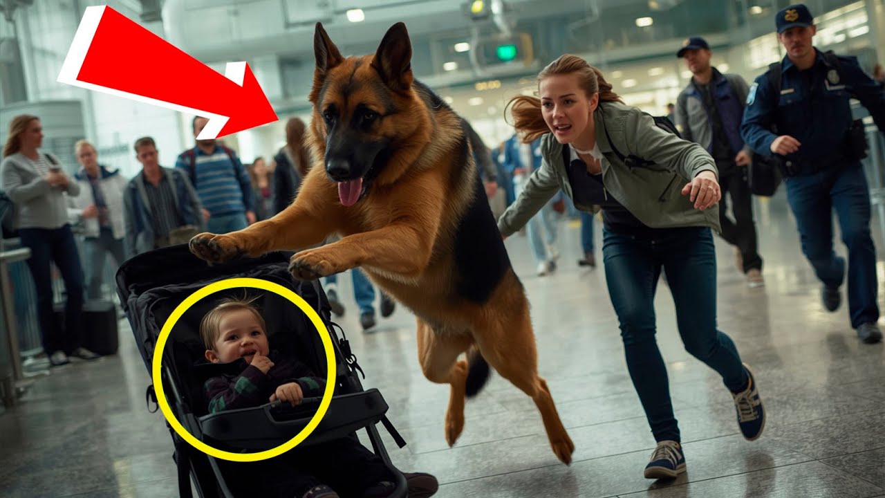 Un perro policía saltó dentro de un cochecito en el aeropuerto — ¡Lo que cayó hizo que la segurid...