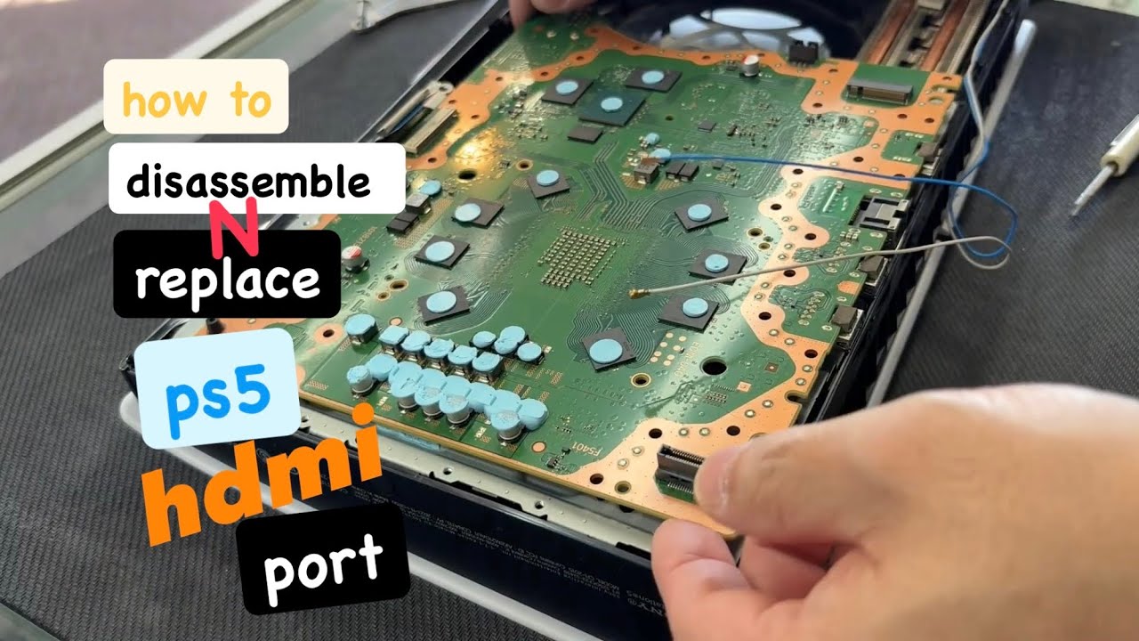 how to disassemble and replace ps5 slim hdmi port