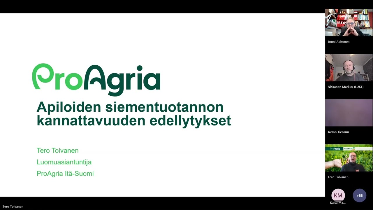 Apiloiden siementuotannon kannattavuuden edellytykset (Puna-apilan siementuotannon menestysr... 4/4)