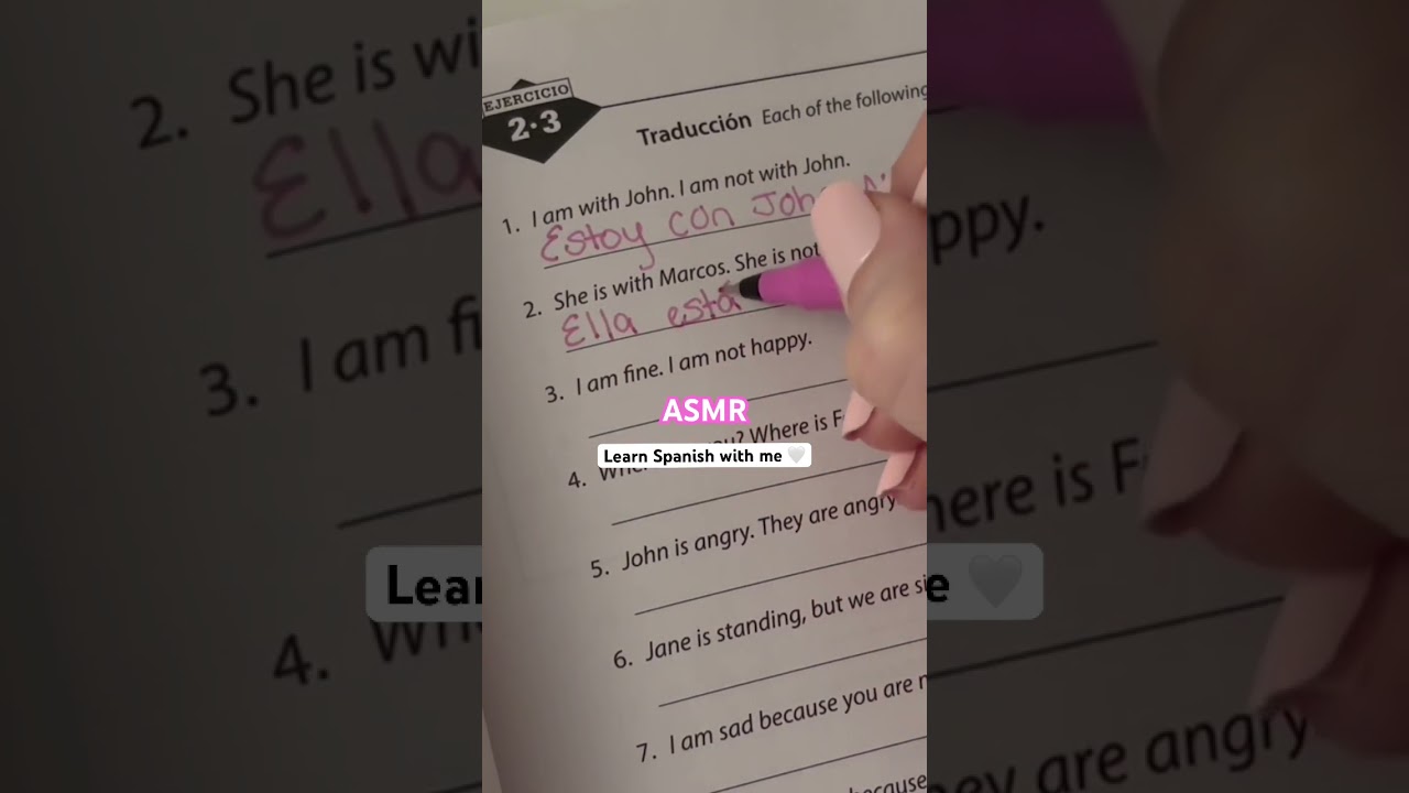 ASMR Learn Spanish with me 💕 #asmrenespa&ntilde;ol #asmrinspanish #asmrsounds #asmrstudywithme