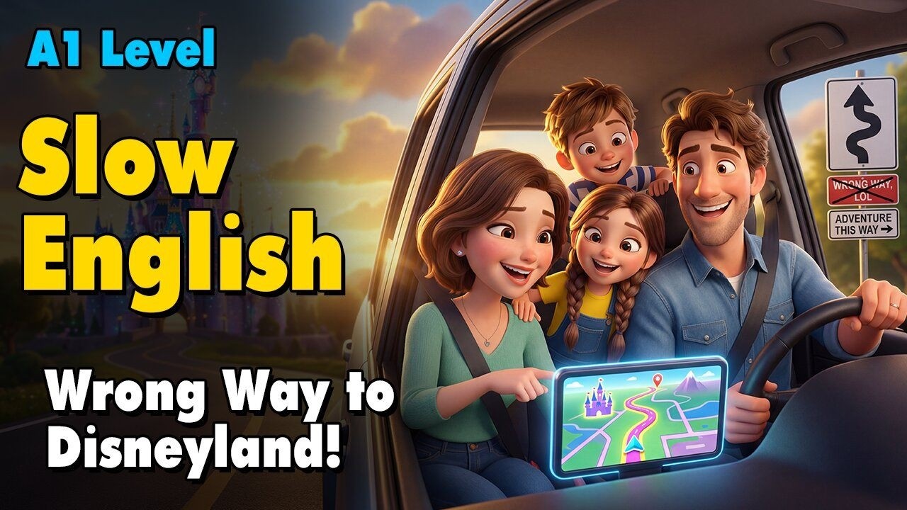 We Almost Got Lost Going to Disneyland | Slow English Listening for Beginners (A1 Level)