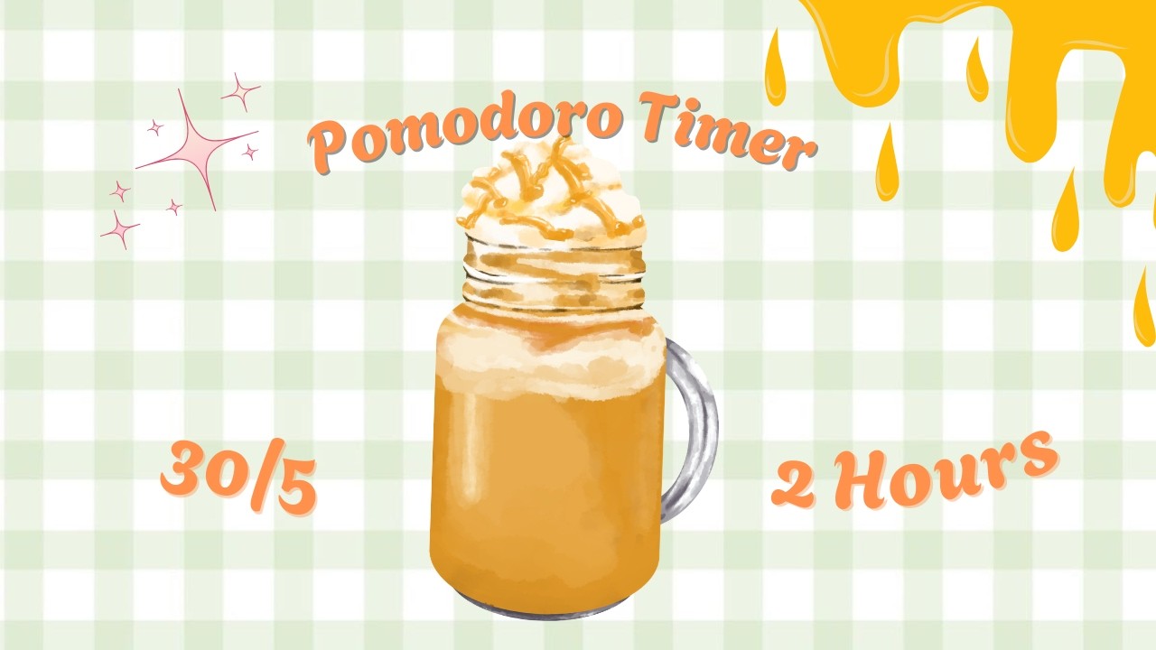 30/5 Pomodoro Timer with Lo-Fi Music | 2 Hours 🧡