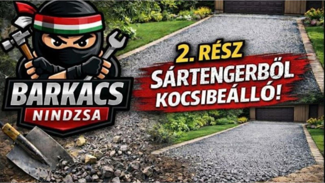 Murvázott kocsibeálló készítése-sártengerből járható udvar 2. rész