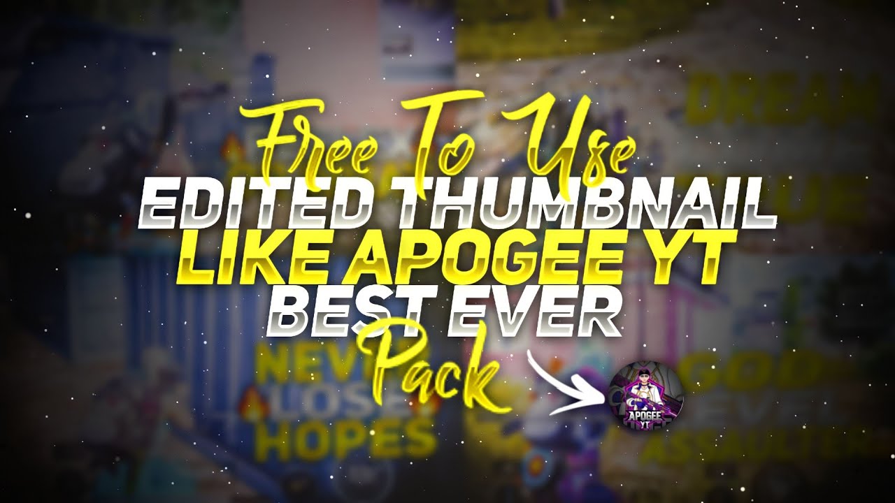 🔥FREE TO USE THUMBNAILS LIKE@APOGEE YT || BGMI THUMBNAIL PACK ||FREE TO USE THUMBNAILS ||