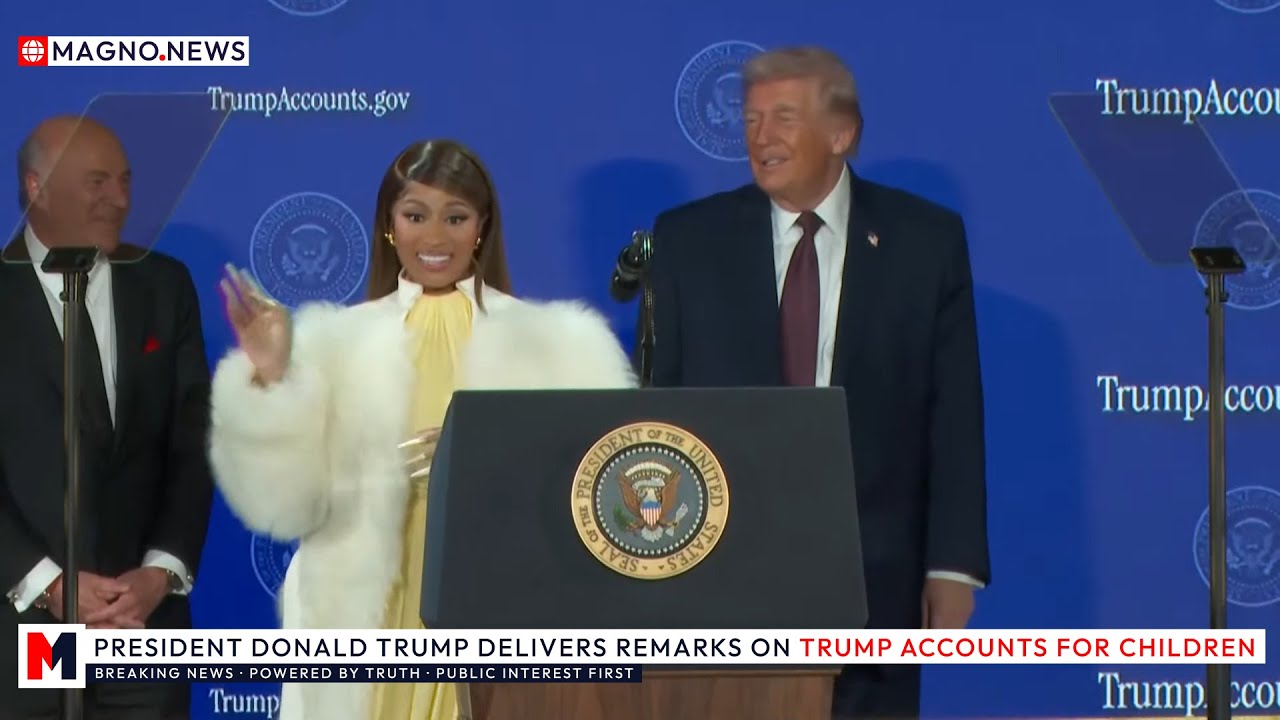 🇺🇸 Donald Trump Brings No. 1 Fan Nicki Minaj on Stage to Launch Trump Accounts for Children