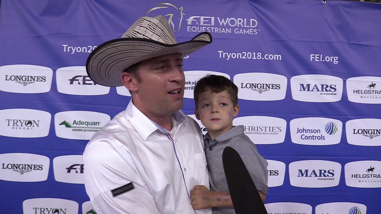 Tryon 2018 Reining - Mathieu Buton ravi apr&egrave;s sa finale