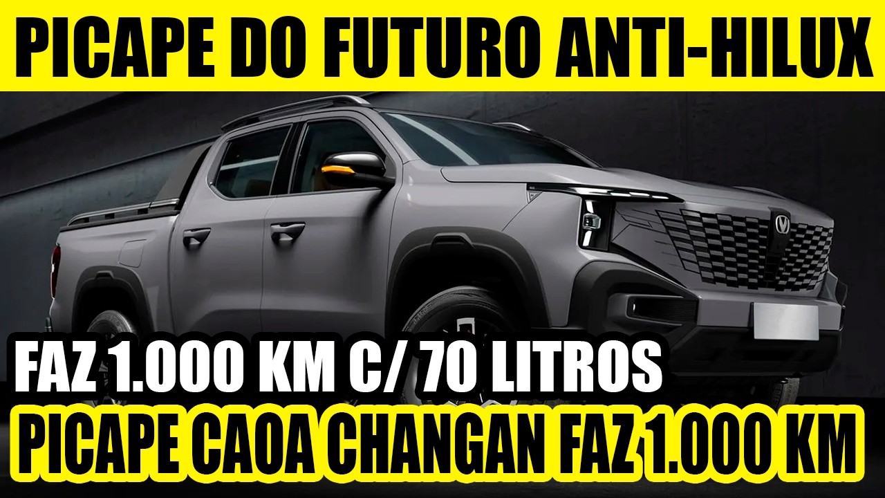 PICAPE CAOA CHANGAN HUNTER REEV QUE FAZ 1.000 KM COM 70 LITROS DE GASOLINA