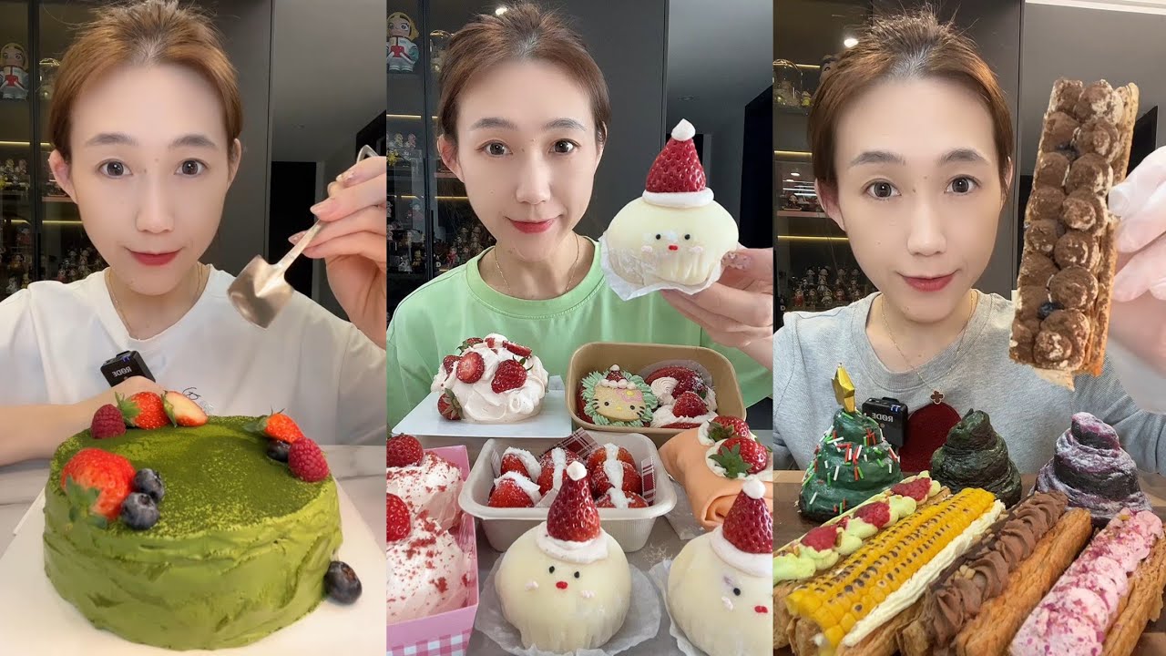 ASMR Challenge Eating Dessert 🍰🎂 Cake Cream chocolate cheesecake 😋#dessert #cake #asmr 