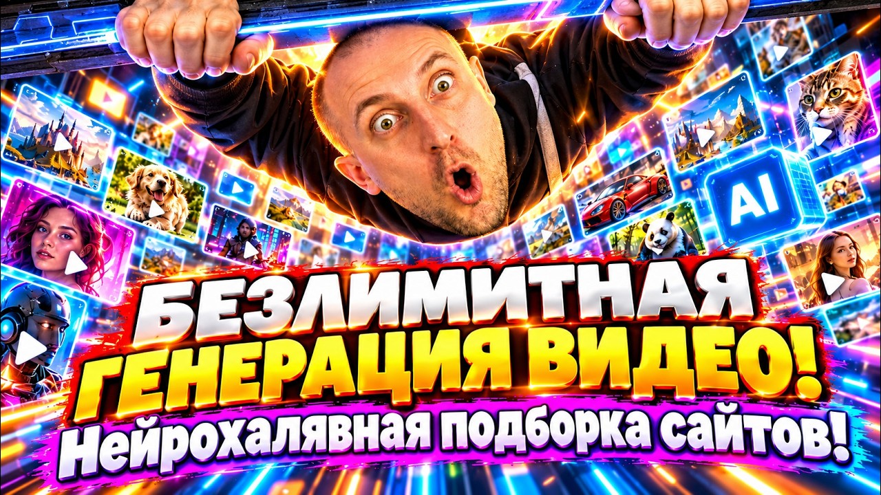 Безлимитная генерация видео! Нейрохалявная подборка сайтов!