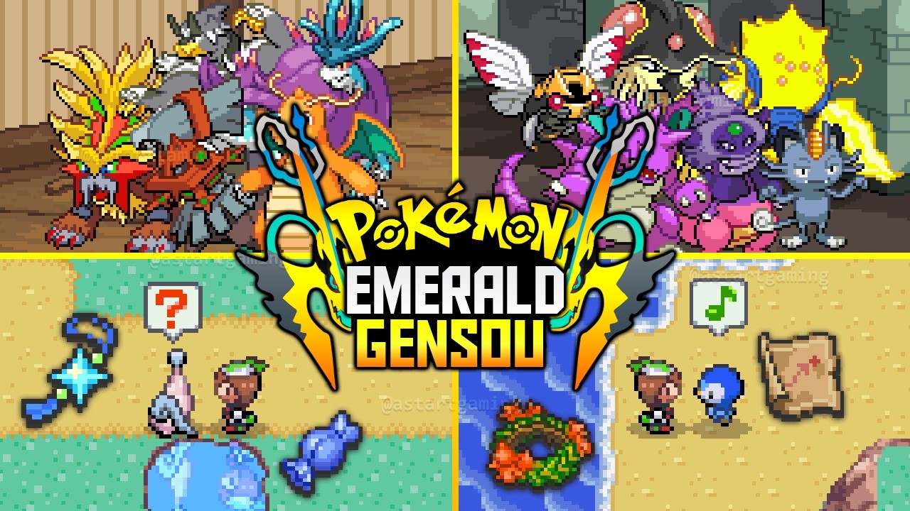 Новая игра Pokemon для GBA с 1-8 поколениями, новыми типами покемонов, новыми покемонами, повышен...