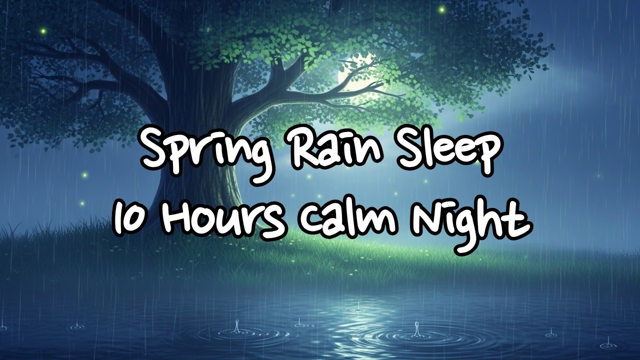 🌸 Spring Rain & Soft Sleep Music 🌧️ | Peaceful Spring Night Ambience (10 Hours)