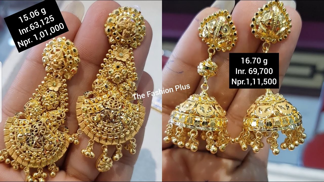 Latest 24k Gold EARRING Design with Weight and Price