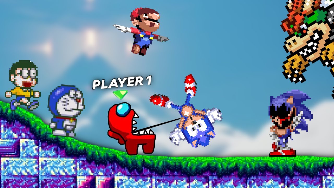 Agregué Personajes NUEVOS y de OTROS MUNDOS a este Juego de Sonic 😨 (Among Us, Sonic Satax, Mario)