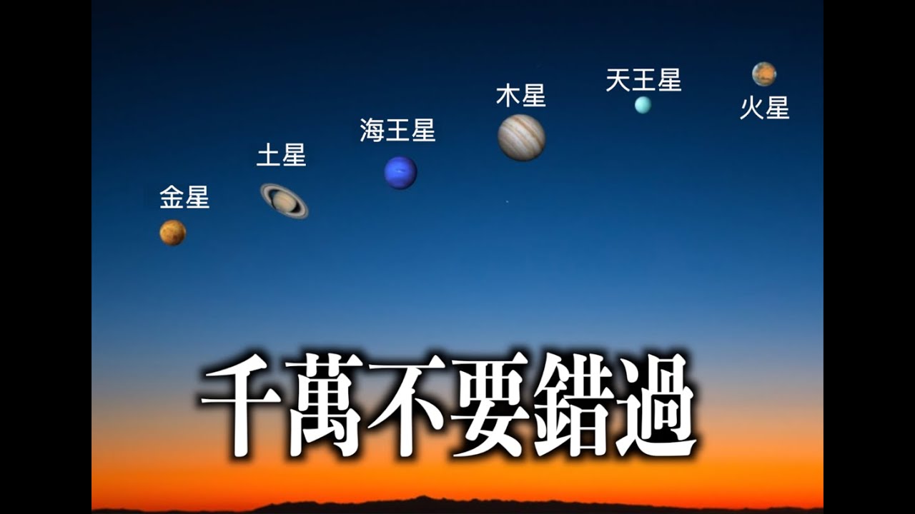 七星連珠！七大行星罕見的排列在地球夜空中！