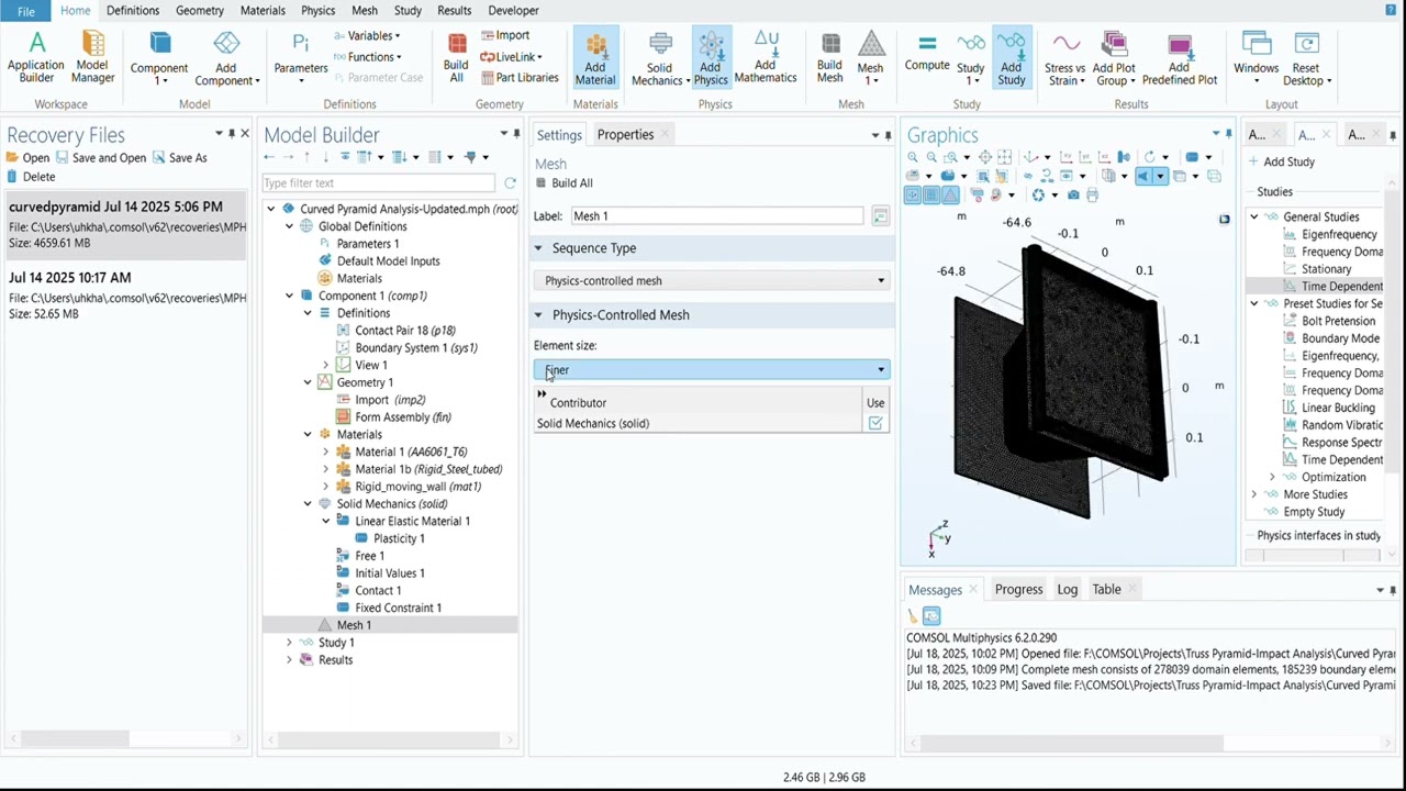 Curved Pyramid Impact Analysis | Advanced FEA Simulation | Fluxiss