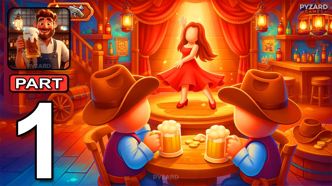 Bar Rumble: Epic Tycoon Quest - Gameplay Walkthrough Part 1 - Wild West Bar Rumble (Andorid, iOS)