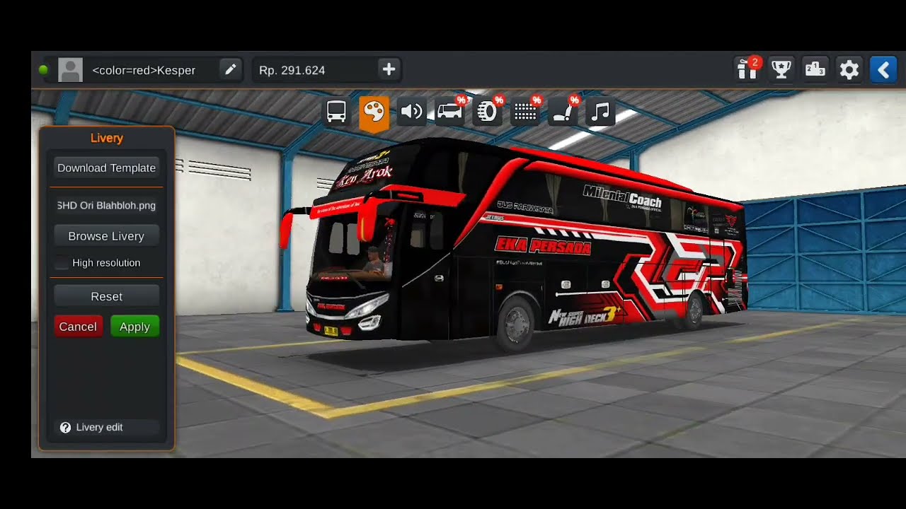 Modifikasi bus jetbus 2 di bussid/bus simulator indonesia