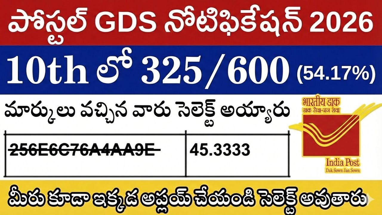🚨 పోస్ట్ ఆఫీస్ రిక్రూట్‌మెంట్ 2026 | ఇండియా పోస్ట్ GDS ఉద్యోగాలు | 10వ తరగతి | పరీక్ష లేదు