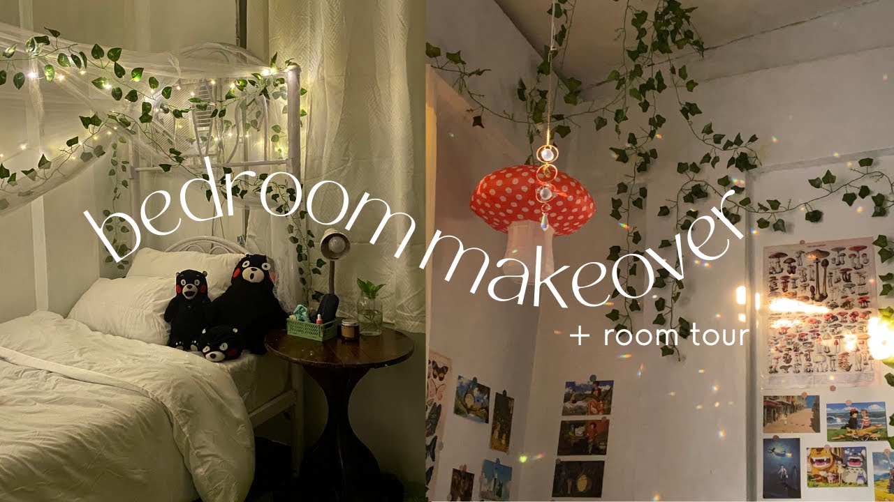 AESTHETIC bedroom makeover 🌿🤎🧚‍♂️ | mini room tour!! #roomtour #roommakeover  #aestheticroommakeover