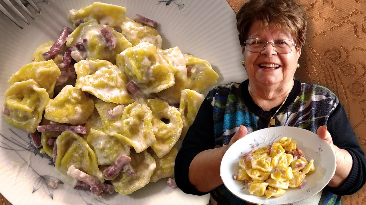 Enjoy Leondina's cappelletti with cream and speck! | Pasta Grannies